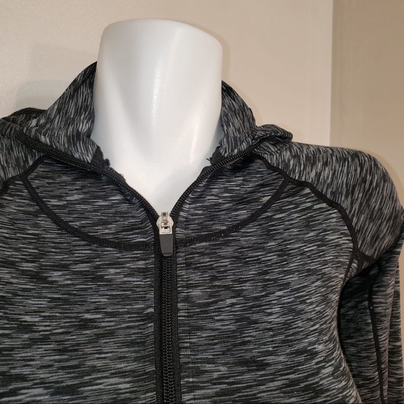 90 Degrees Dark Black Grey Athletic Zip Up Hoodie - Picture 8 of 10